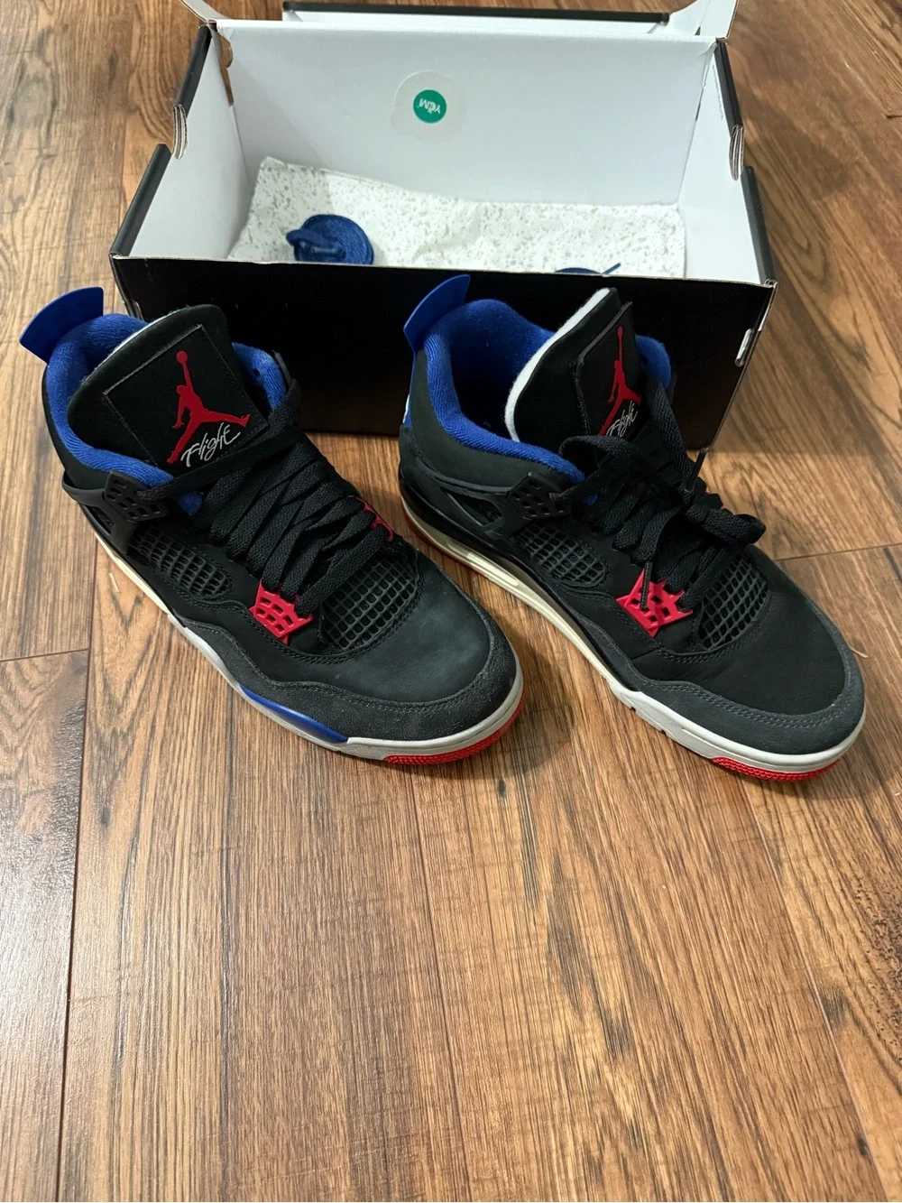 Jordan Men's Athletic Shoes in Black with Red and Blue Accents